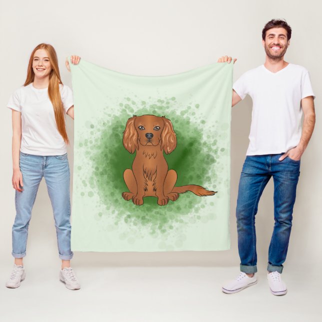 Couverture Polaire Carlin Cavalier King Charles Spaniel Ruby de coule (En situation)