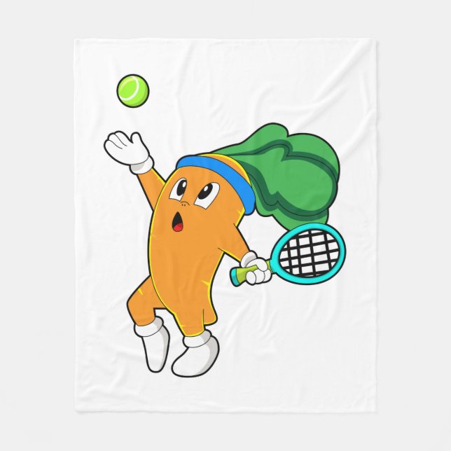 Couverture Polaire Carotte au tennis avec raquette de tennis (Devant)