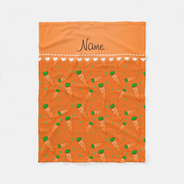 Couverture Polaire Carottes oranges nommées personnalisées (Devant)