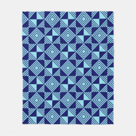 Couverture Polaire Carré bleu triangle géométrique Math Motif rétro