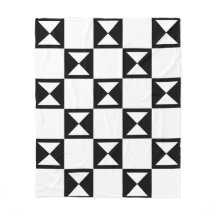 Carré noir blanc Triangle Hourglass Motif