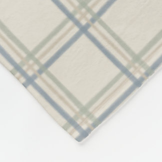 Couverture Polaire Carreaux de fenêtre côtière en motif écossais bleu