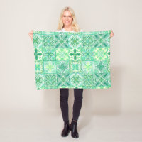 Carreaux décorés en vert et blanc