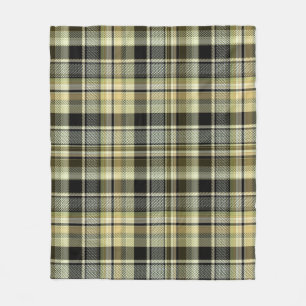 Couverture Polaire Carreaux tartan brun-jaune.