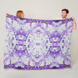 Couverture Polaire Carreaux violets - mosaïque, style grec,