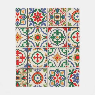 Couverture Polaire Carrelage marocain : Motif coloré sans couture.