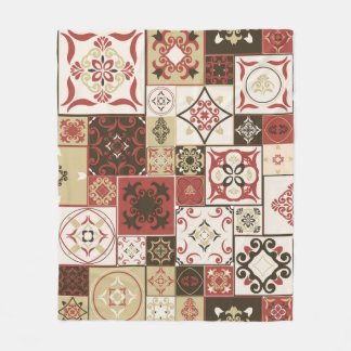 Couverture Polaire Carrelage MOTIF de style marsala-marron-beige maro