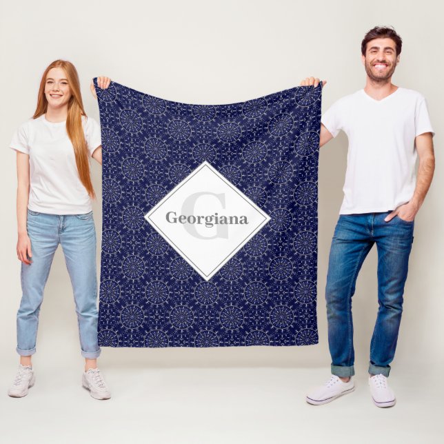Couverture Polaire Carrelage personnalisé Ditsy Winter Snow Angels (En situation)