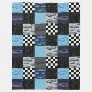 Couverture Polaire Cars de Muscle Américain Blanche polaire - Bleu