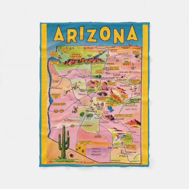 Couverture Polaire Carte Arizona (Devant)