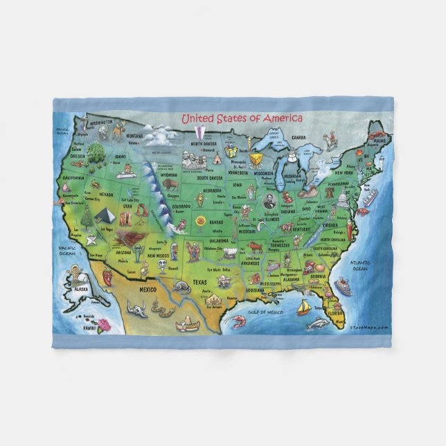 Couverture Polaire Carte de bande dessinée des Etats-Unis (Devant (Horizontal))