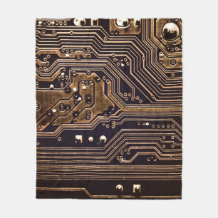 Couverture Polaire Carte de circuit en or. Matériel informatique élec
