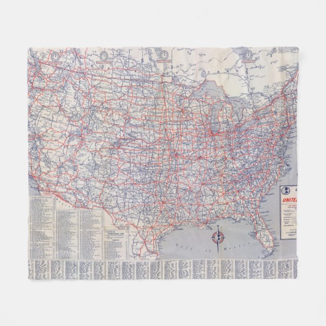 Couverture Polaire Carte de route Etats-Unis (Devant (Horizontal))