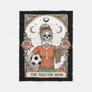 Couverture Polaire Carte de tarot de squelette de mère de football Ma