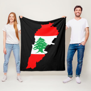 Couverture Polaire Carte du Liban avec aimant en pierre de drapeau