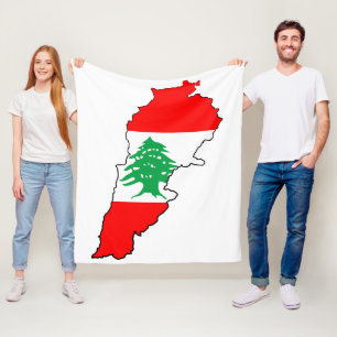 Couverture Polaire Carte du Liban avec aimant en pierre de drapeau