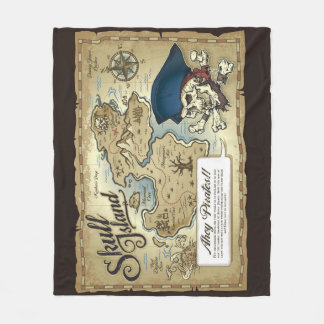 Couverture Polaire Carte du trésor des pirates, île Skull