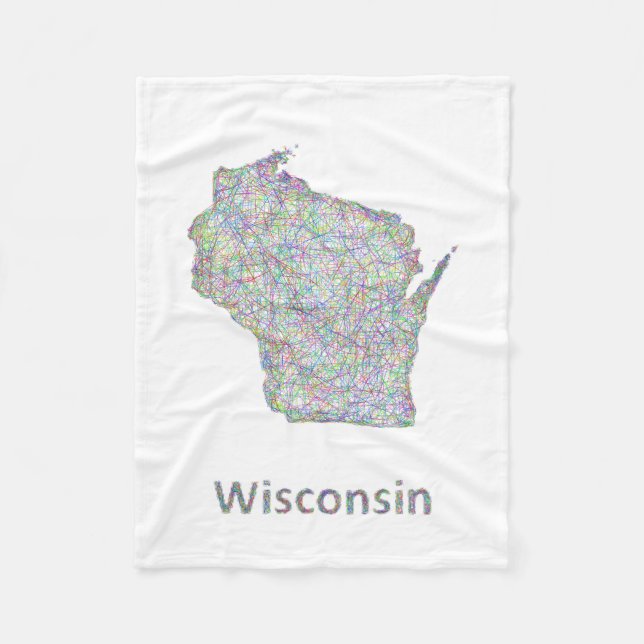 Couverture Polaire Carte du Wisconsin (Devant)