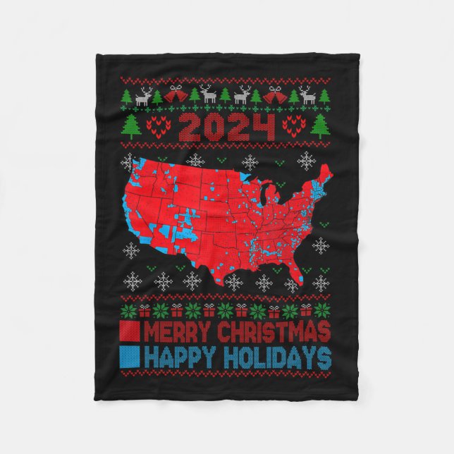 Couverture Polaire Carte électorale 2024 Trump Glissement de terrain  (Devant)