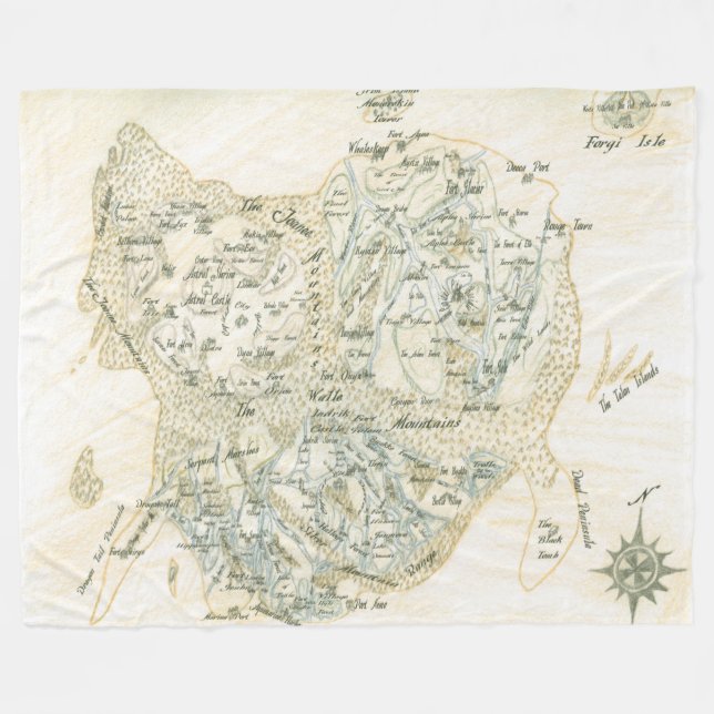 Couverture Polaire Carte étiquetée de Trino (Devant (Horizontal))