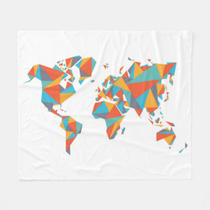 Couverture Polaire Carte géométrique abstraite du monde