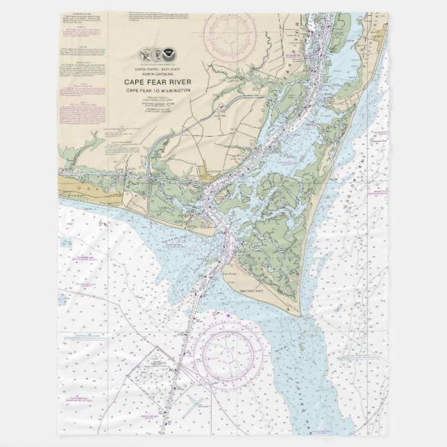 Couverture Polaire Carte marine de la rivière Cape Fear 11537 (Devant)