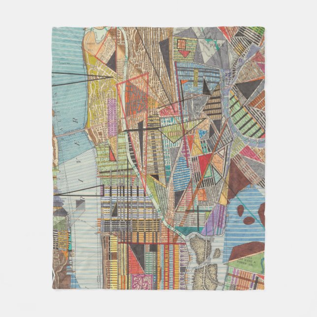 Couverture Polaire Carte moderne de New York I (Devant)