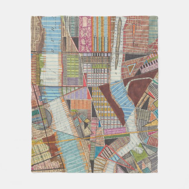 Couverture Polaire Carte moderne de New York II (Devant)