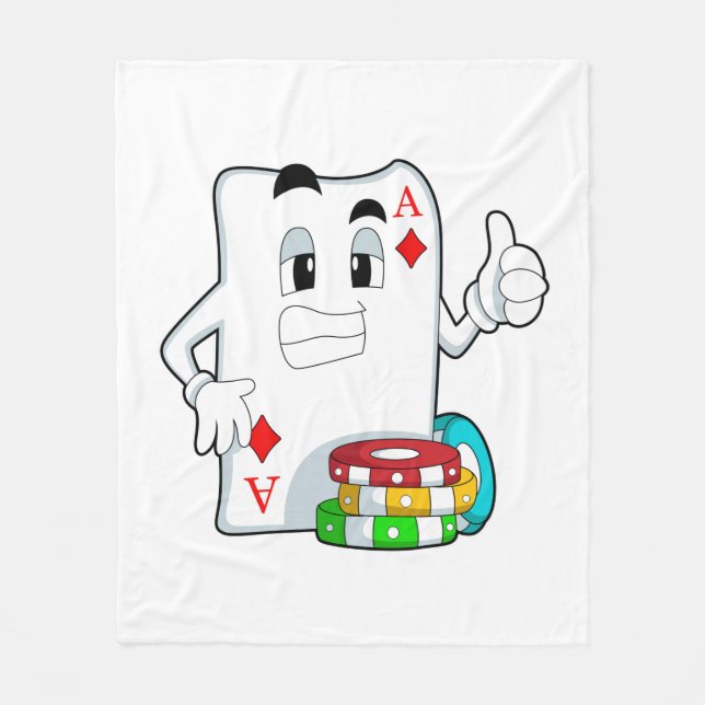 Couverture Polaire Carte Poker avec jetons Poker (Devant)