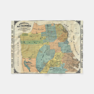 Couverture Polaire Carte vintage de San Francisco (1890)