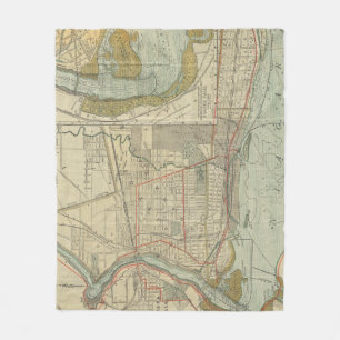 Couverture Polaire Carte vintage des chutes du Niagara NY (1893)