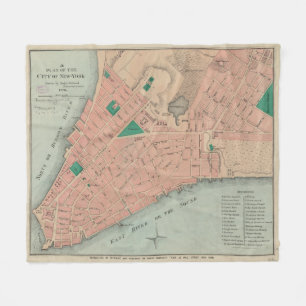 Couverture Polaire Carte vintage du Lower Manhattan (1776)