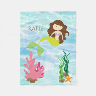Couverture Polaire Cartoon Sirène Personnalisé Fleece Blanket bébé