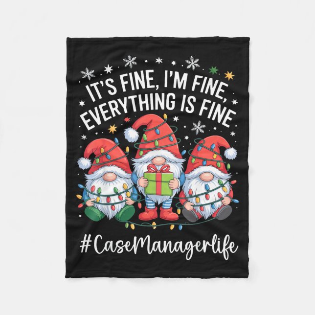 Couverture Polaire Case Manager Gnome Everything Is Fine Funny Christ (Devant)