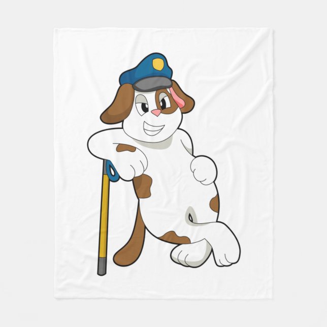 Couverture Polaire Casquette de police de chien (Devant)