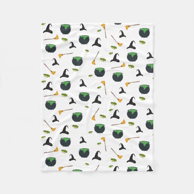 Couverture Polaire Casquette de sorcière Broom Caldron Motif Hallowee (Devant)