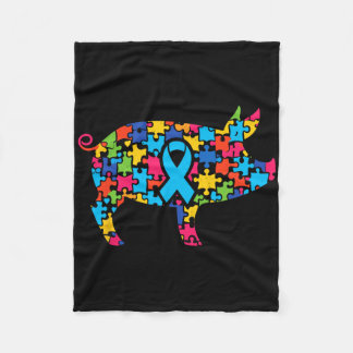 Couverture Polaire Casse-tête de cochon Sensibilisation à l'autisme F