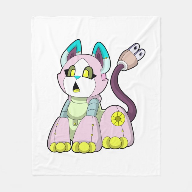 Couverture Polaire Cat as robot (Devant)