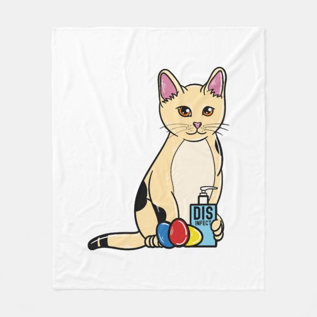 Couverture Polaire Cat Corona Pâques (Devant)