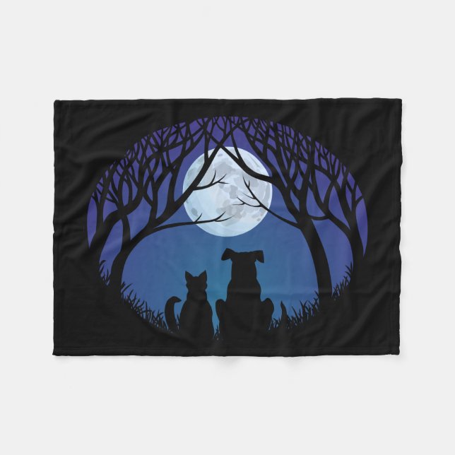 Couverture Polaire Cat & Dog Blanket Cute Meilleur Amis Blanche Toiso (Devant (Horizontal))