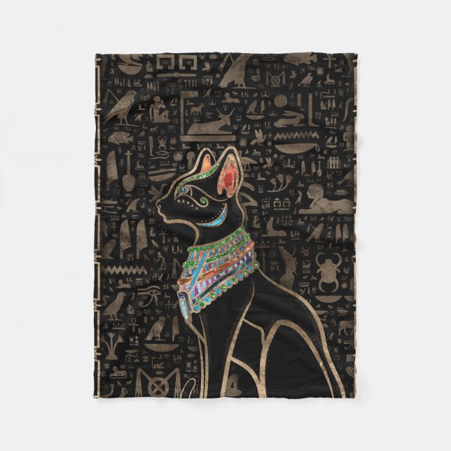 Couverture Polaire Cat égyptien - Bastet (Devant)