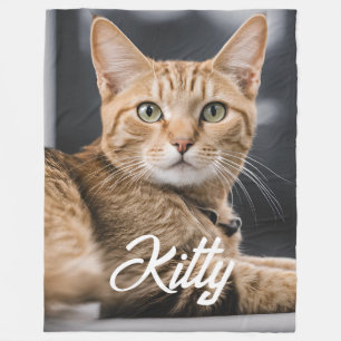 Couverture Polaire Cat Kitty Personnalisé Animaux de compagnie Photo 