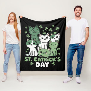 Couverture Polaire Cat St Patrick's Day Funny Catrick's Day