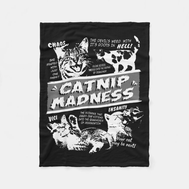 Couverture Polaire Catnip Madness Cute Kitten Funny Cat Pet Humor  (Devant)