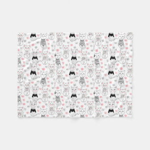 Couverture Polaire Cats Blanche polaire