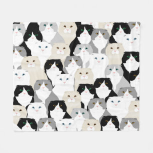 Couverture Polaire Cats et chats Blanche en polaire