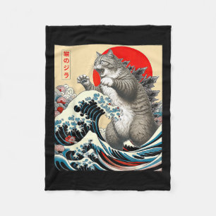 Couverture Polaire Catzilla Cat Art japonais