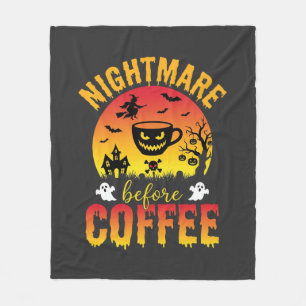 Couverture Polaire Cauchemar de café Halloween avant le café Spooky V