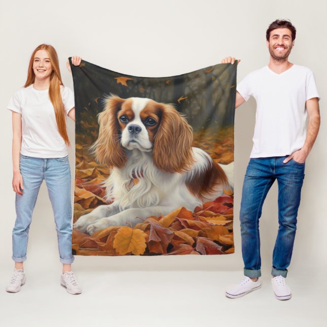 Couverture Polaire Cavalier King en automne Feuilles automne Inspirat (En situation)