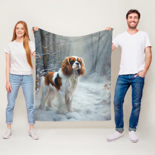 Couverture Polaire Cavalier Roi Laissez Tomber la Neige Noël Brosse